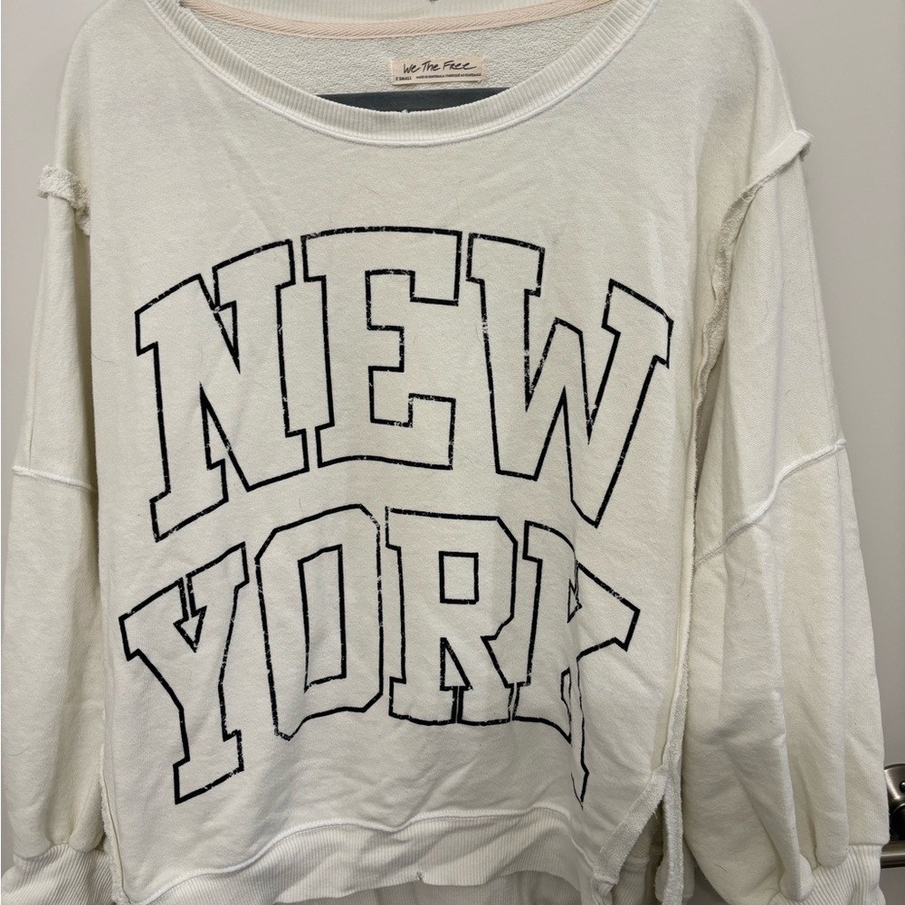 We The Free Cream New York Graphic Sweatshirt